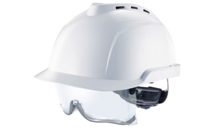 Casque V-GARD 930 BLANC sur lunettes intégrées, Ventilé
