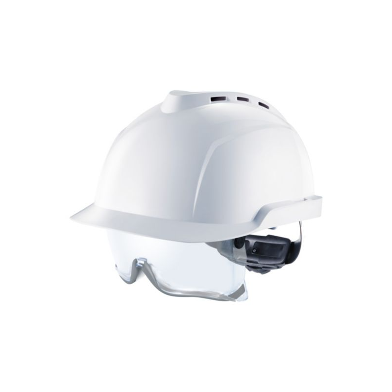 Casque V-GARD 930 BLANC sur lunettes intégrées, Ventilé